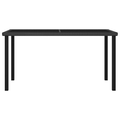 vidaXL Trädgårdsbord svart 140x70x73 cm konstrotting