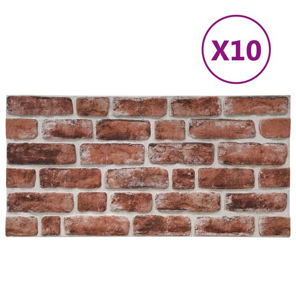 vidaXL V&auml;ggpaneler 10 pcs M&ouml;rkbrun och Vit 100 x 50 cm EPS Skum