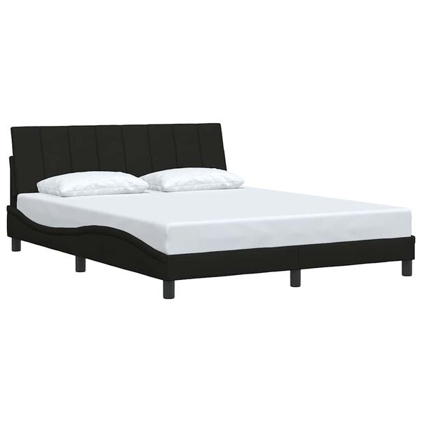 vidaXL Bed Frame without Mattress "Hanko" Black 160x200 cm Fabric