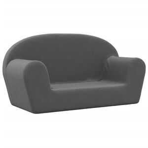 vidaXL Barnsoffa 2-sits antracit mjuk plysch