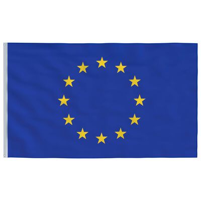 vidaXL Europeiska flaggan och flaggstång i aluminium 6 m