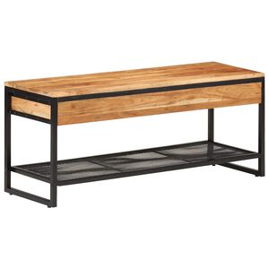vidaXL Skob&auml;nk 110x35x45 cm massivt akaciatr&auml; och j&auml;rn