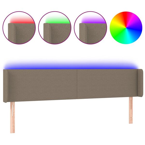 vidaXL S&auml;nggavel LED taupe 163x16x78/88 cm tyg