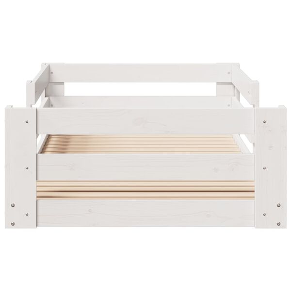 vidaXL Sängram utan madrass vit 100x200 cm massiv furu
