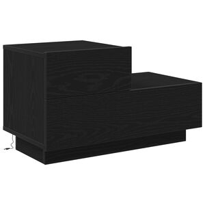 vidaXL Nattduksbord Svart Ek 70 x 36 x 40,5 cm Konstruerat tr&auml;