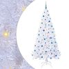 vidaXL Konstgjord julgran med 300 LED-lampor Vit 210 cm PVC och st&aring;l