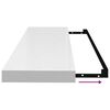 vidaXL Svävande vägghyllor 2 st vit högglans 90x23,5x3,8 cm MDF