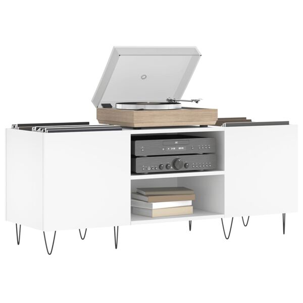 vidaXL Stereobänk vit 121x38x48 cm konstruerat trä