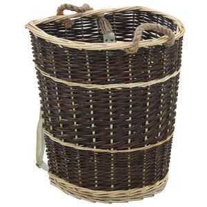 vidaXL Vedkorg med b&auml;rremmar 44,5x37x50 cm naturlig pil