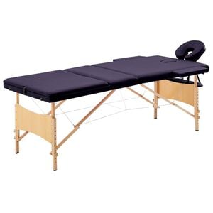 vidaXL Hopf&auml;llbar massageb&auml;nk 3 sektioner tr&auml; lila