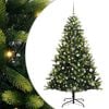 vidaXL Konstgjort F&auml;llbart Jultr&auml;d 150 LEDs Gr&ouml;n 150 cm PVC och PE
