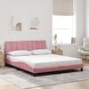 vidaXL Bed Frame without Mattress "Hanko" Pink 160x200 cm Velvet