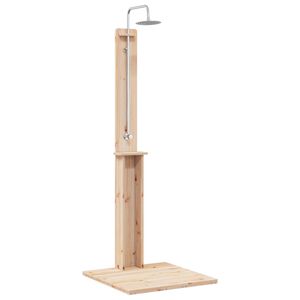 vidaXL Utomhus Dusch 206 cm Massivt talltr&auml; och rostfritt st&aring;l