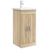 vidaXL Badrumsspegel med handfat Sonoma-ek 42 x 40 x 84,5 cm