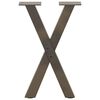 vidaXL Soffbordsben X-formade 2 st naturstål 28x(42-43) cm stål