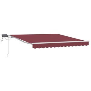 vidaXL Markis manuellt inf&auml;llbar med LED vinr&ouml;d 300x250 cm