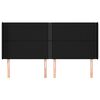 vidaXL Sänggavel med kanter svart 163x16x118/128 cm tyg