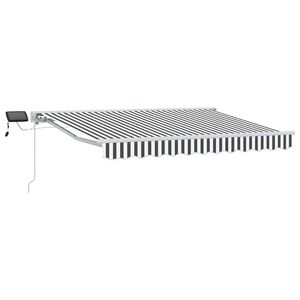 vidaXL Manuell markisram med LED-lampor Antracit och vitt 2,5 x 2 m