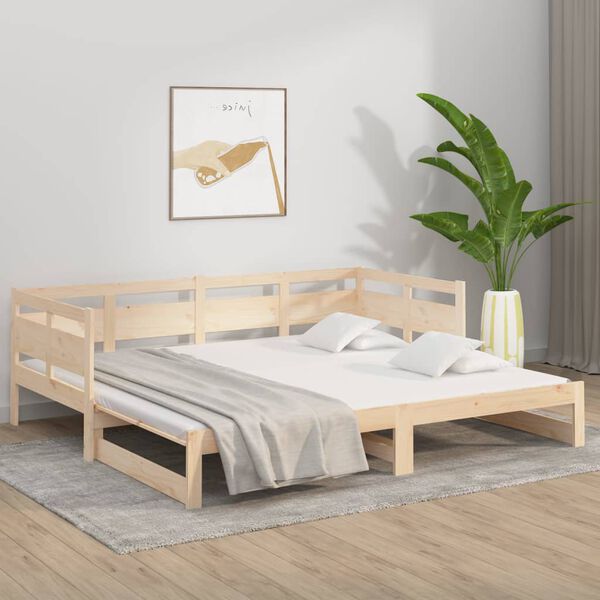 vidaXL B&auml;ddsoffa massiv furu 2x(90x200) cm