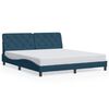 vidaXL Bed Frame with LED without Mattress Blue 180x200 cm Velvet