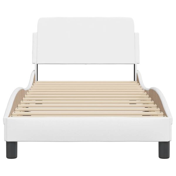 vidaXL Bed Frame "Dover" White 90x190 cm Faux Leather