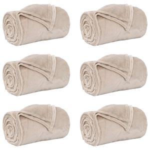 vidaXL Filtar 6 st Beige 240 x 270 cm 9.93 kg Fleece