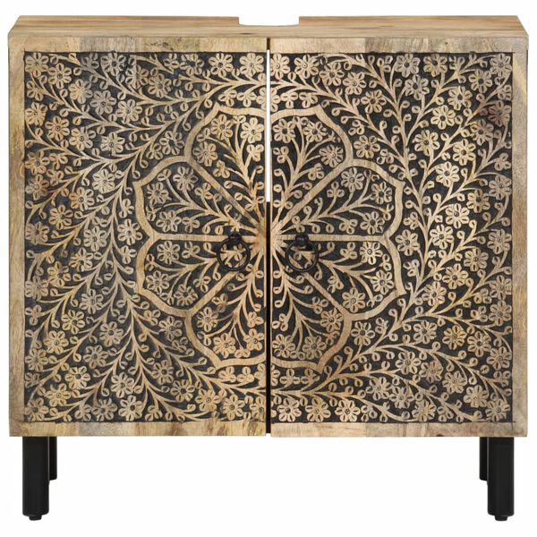 vidaXL Badrumsm&ouml;bler 2 delar massivt mangotr&auml;