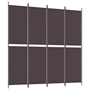 vidaXL Rumsavdelare 4 paneler brun 200x200 cm tyg
