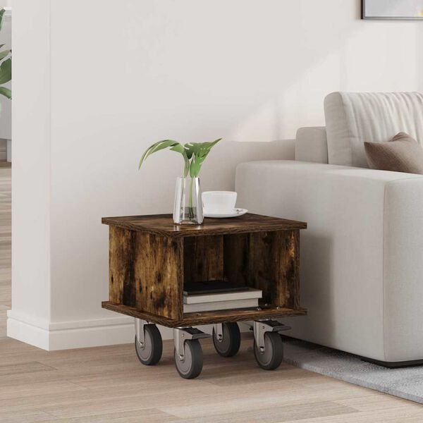 vidaXL TV-b&auml;nk R&ouml;kt ek 37 x 35 x 35 cm Konstruerat tr&auml;