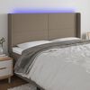 vidaXL S&auml;nggavel LED taupe 163x16x118/128 cm tyg