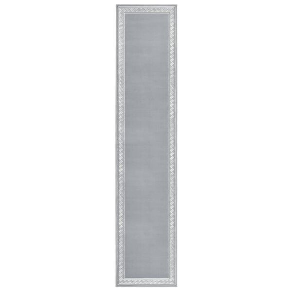 vidaXL G&aring;ngmatta gr&aring; BCF med motivb&aring;rd 100x500 cm