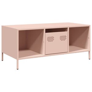 vidaXL Soffbord rosa 101,5x50x43,5 cm kallvalsat st&aring;l