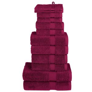 vidaXL Premium handdukar 12 st SOLUND vinr&ouml;d 600 gsm