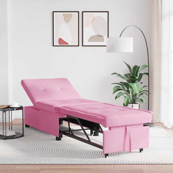 vidaXL Pull Out Sofa Bed Rosa 194 x 50 x 82 cm tyg