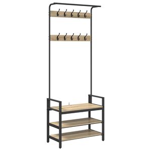 vidaXL Kl&auml;dh&auml;ngare Sonoma-ek 75 x 34 x 184 cm Konstruerat tr&auml;