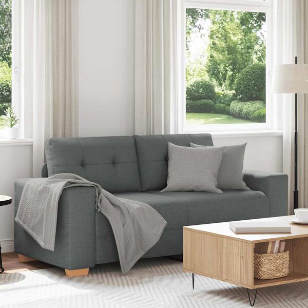 vidaXL Loveseat soffa m&ouml;rkgr&aring; 140 cm tyg