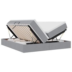 vidaXL F&ouml;rvaringss&auml;ng med madrass Ljusgr&aring; 180 x 200 cm Polyester