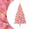 vidaXL Konstgjord F&ouml;rbelyst Julgran med 300 LED-lampor Rosa 240 cm PVC