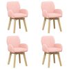 vidaXL Sv&auml;ngande Matstolar 4 st Boucl&eacute; Rosa 54 x 58 x 87 cm