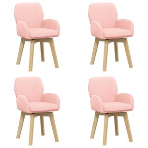 vidaXL Sv&auml;ngande Matstolar 4 st Boucl&eacute; Rosa 54 x 58 x 87 cm