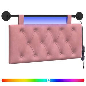 vidaXL H&auml;ngande s&auml;nggavel Med LED-lampa Rosa Sammet