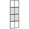vidaXL Skjutd&ouml;rr svart 76x205 cm h&auml;rdat glas och aluminium