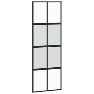 vidaXL Skjutd&ouml;rr svart 76x205 cm h&auml;rdat glas och aluminium