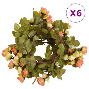 vidaXL Blomstergirlanger 6 st rosenr&ouml;d 215 cm