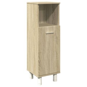 vidaXL Badrumssk&aring;p sonoma-ek 30,5x30x95 cm konstruerat tr&auml;