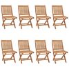 vidaXL Hopf&auml;llbara tr&auml;dg&aring;rdsstolar med dynor 8 st massiv teak