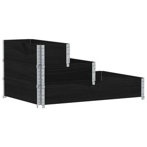vidaXL Pallkrage 3 niv&aring;er svart 120x80 cm massiv furu