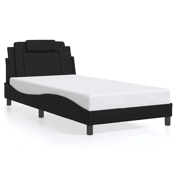 vidaXL Bed Frame "Viana" without Mattress Black 100x200 cm Faux Leather