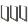 vidaXL Matbordsben U-formade 3 st antracit 90x(72-73) cm st&aring;l