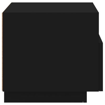 vidaXL Sängbord med LED-lampor 2 st svart 40x39x37 cm